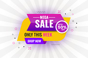 Mega sale promotional banner, a Social Media Template by Tanuart (Thumbnail 1 of 2)