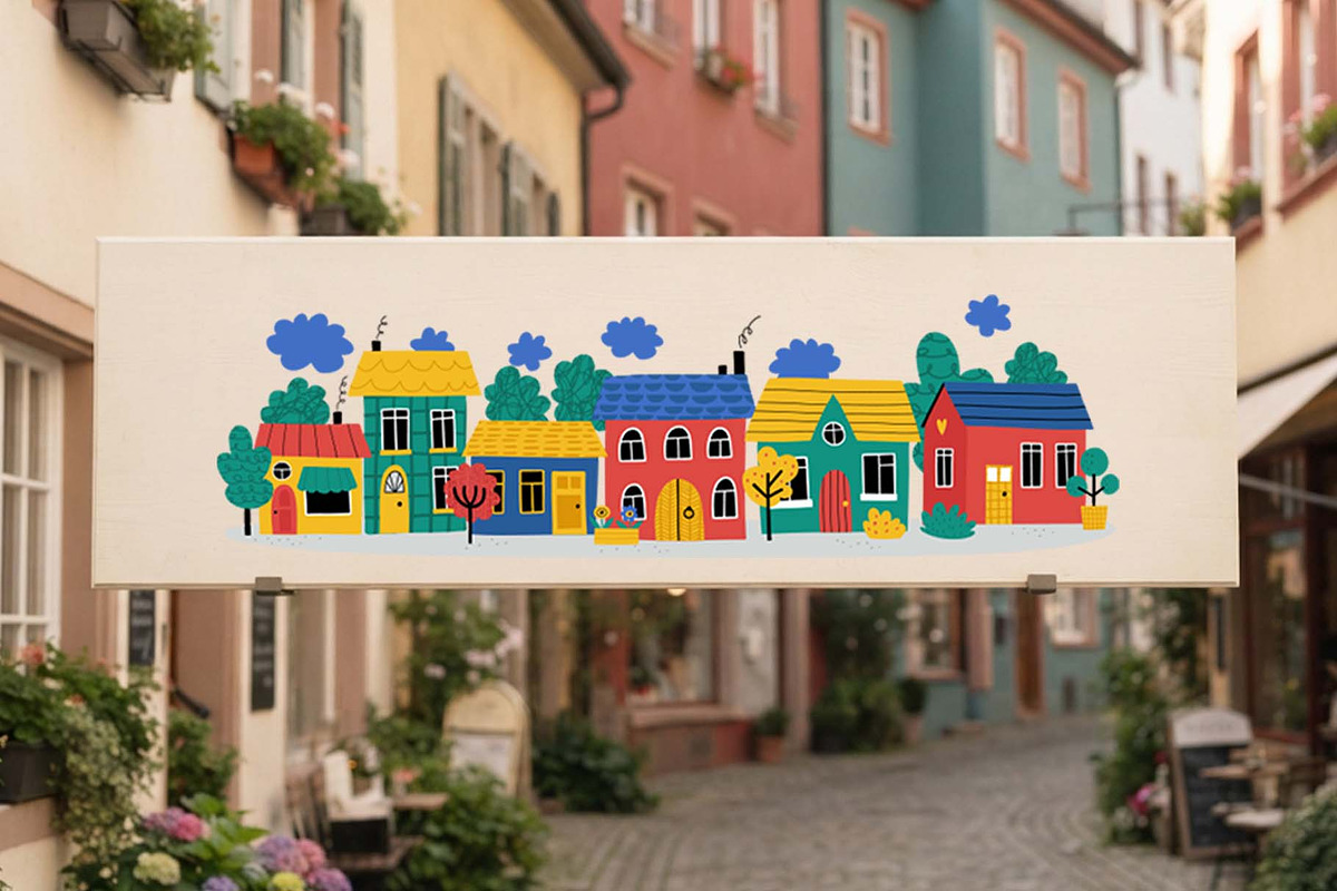 Colorful Town Pattern & Illustration, a Decorative Illustration by Irina Ostapenko (Photo 4 of 5)