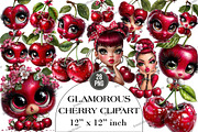 Glamorous Cherry Clipart, an Illustration by DreamArtGraphic (Thumbnail 1 of 4)