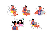 Character Remote Worker Man Vol 1, a Work Illustration by SLAB! Design (Thumbnail 2 of 3)