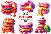 Macaron Watercolor Clipart, an Illustration by RobertsArt (Thumbnail 1 of 8)