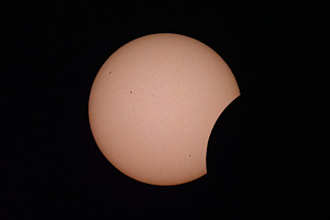 Solar eclipse by the moon