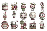 Kawaii Christmas Treats Clipart, an Illustration by Daily.Designs (Thumbnail 3 of 5)
