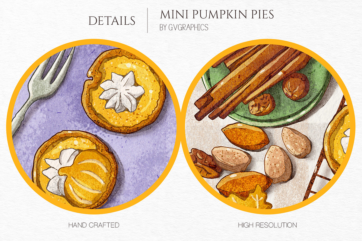 Mini Pumpkin Pies Illustration, a Graphic by GVGraphics (Photo 8 of 9)