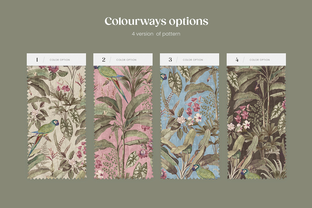 Vintage Tropical Jungle Pattern, a Pattern Graphic by Yello_illustration (Photo 4 of 14)