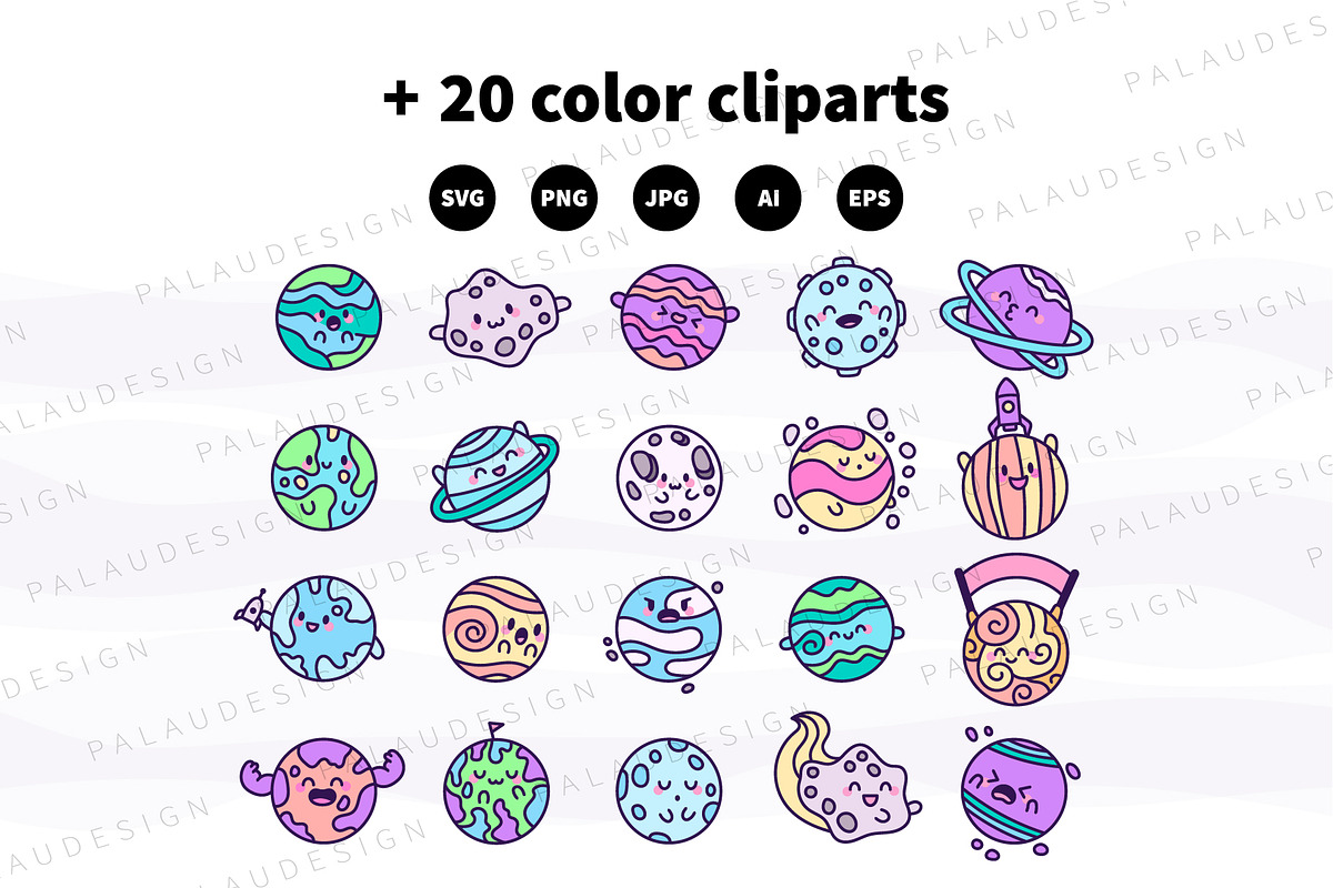 Planet Clipart Bundle, an Education Illustration by Palau (Photo 7 of 9)