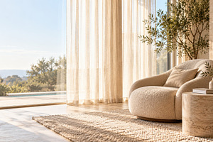Cozy living space with sunlight