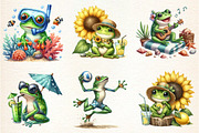 Frog Enjoying Summer Clipart, an Illustration by DreamArtGraphic (Thumbnail 3 of 4)
