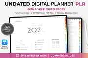 PLR Undated Digital Planner, a Design Template by Makii Templates (Thumbnail 1 of 6)