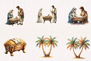 Watercolor Christmas Nativity, a Seasonal Illustration by CreationArt (Thumbnail 4 of 7)