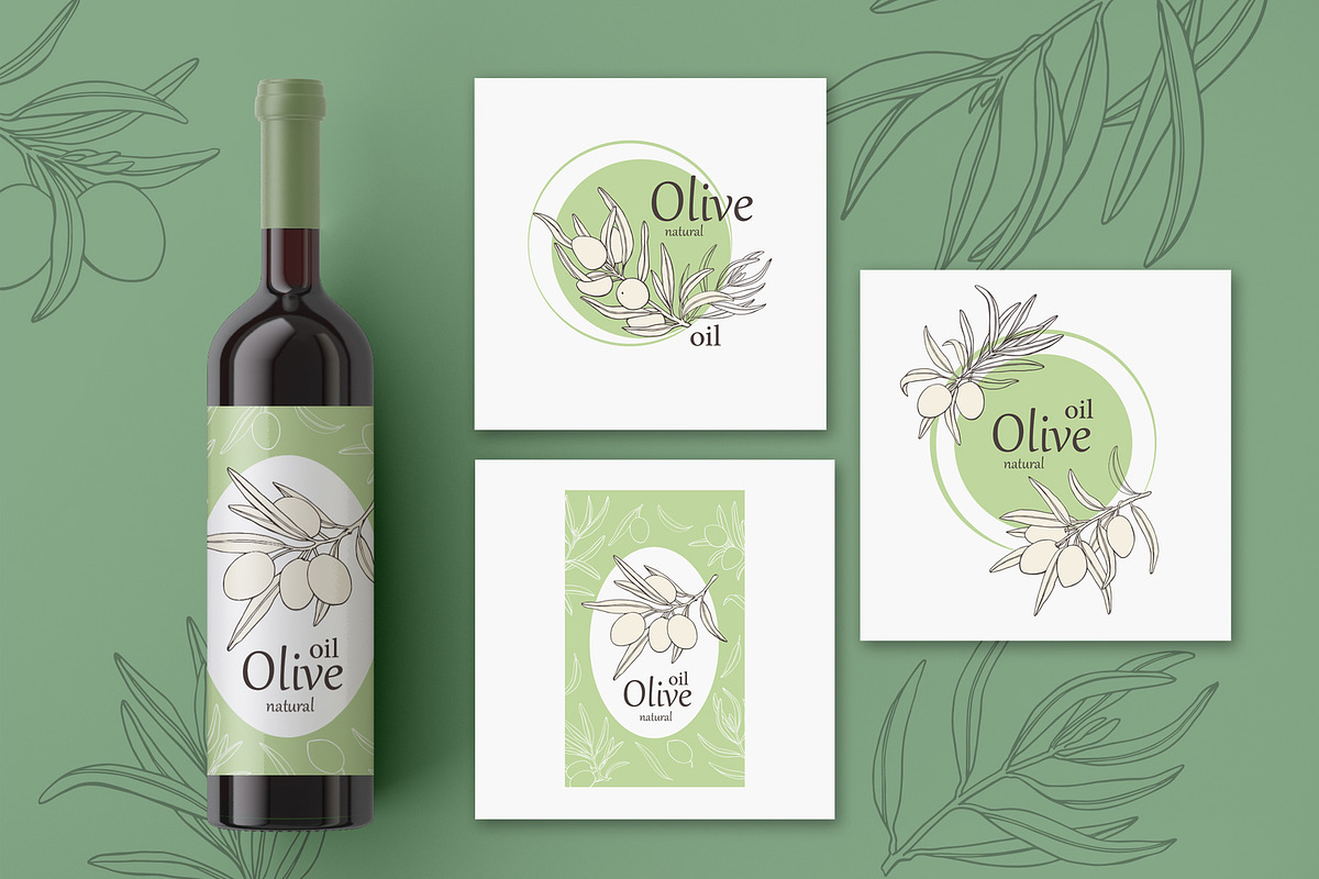 Olives branch. Graphics illustration, a Food Illustration by ON_lineart_store (Photo 5 of 12)