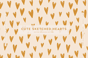 Cute Sketched Hearts