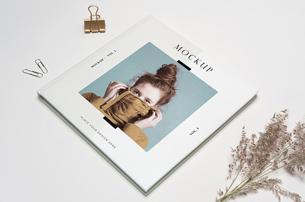 Square Book Mockup