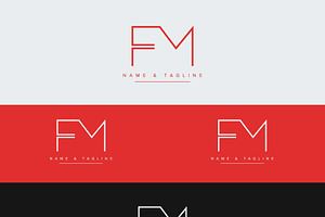 Alphabet icon monogram logo FM