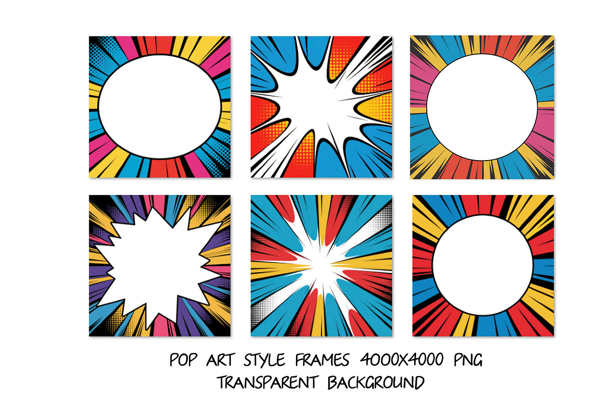 POP ART STYLE FRAMES, a Background Graphic by SketchArtStudio (Photo 1 of 3)