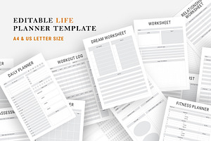 Editable Life Planner Bundle