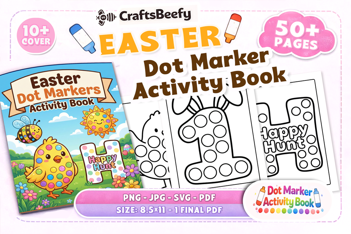 Easter Dot Markers Activity Book, a Seasonal Illustration by Craftsbeefy (Photo 1 of 4)