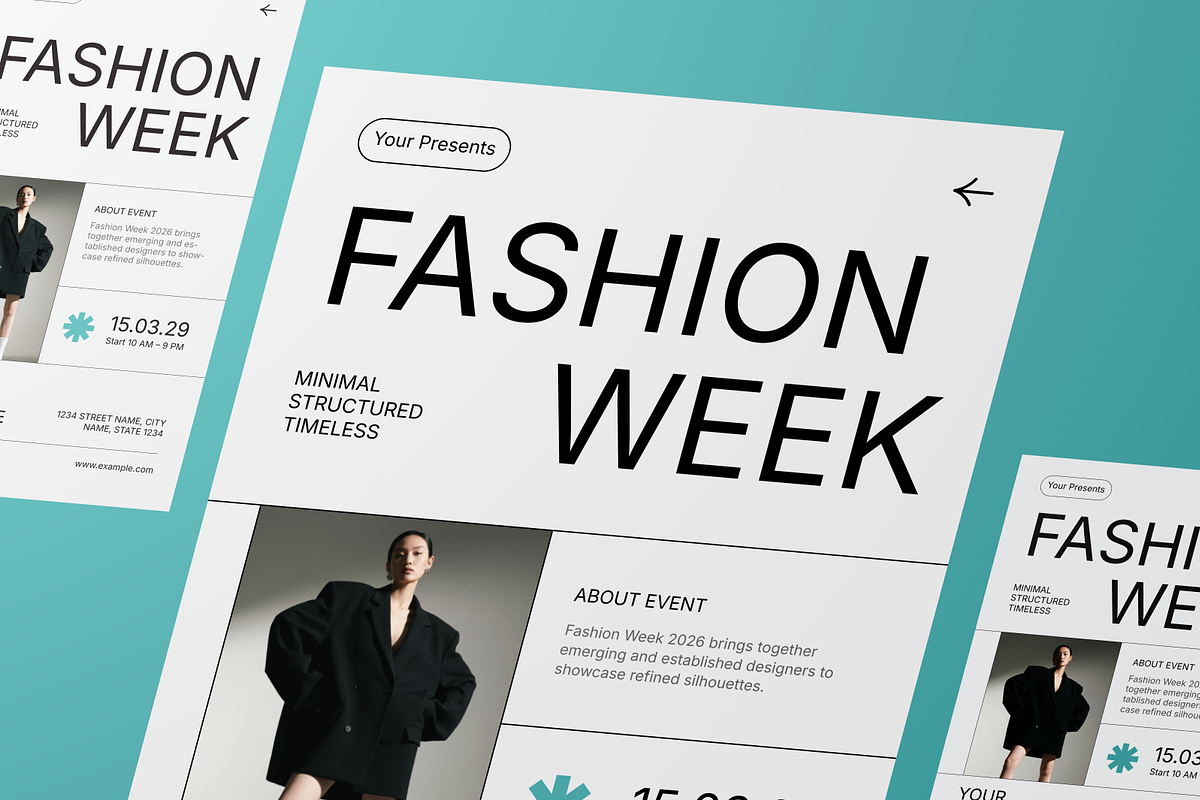 Swiss Fashion Week Flyer Set, a Flyer Template by Annora Studio (Photo 6 of 6)