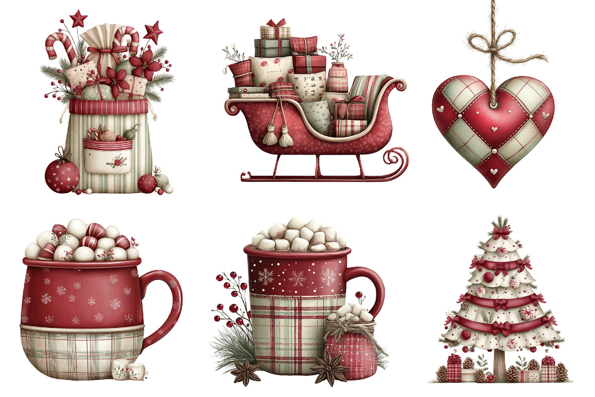 Christmas Plaid Clipart, an Illustration by DreamArtGraphic (Photo 2 of 4)