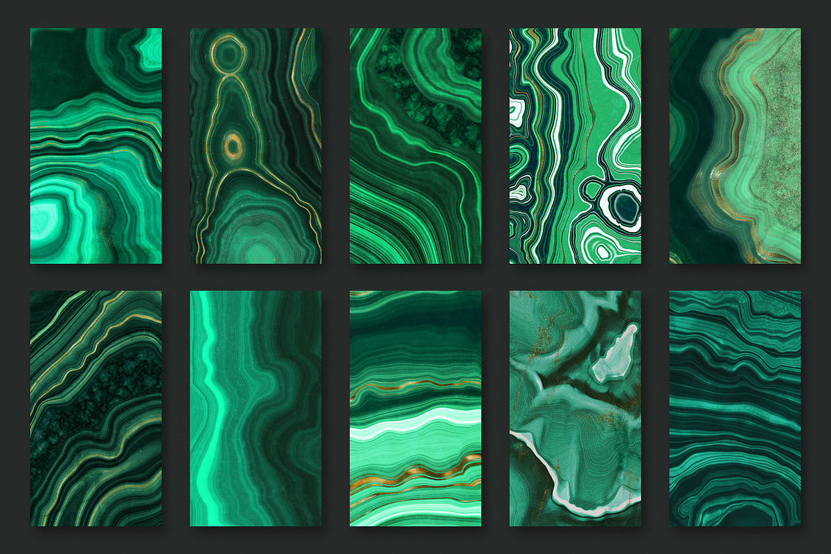 10 Malachite & Gold Mineral Textures, a Texture Graphic by CatJello Graphics (Photo 16 of 21)