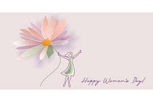 International Womens Day greeting, a Seasonal Illustration by Valenty