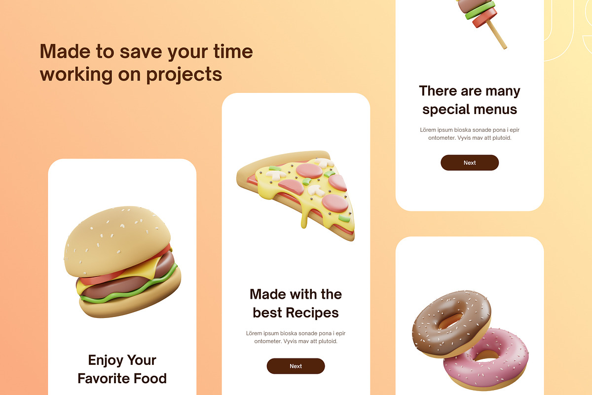 Fast Foods 3D Icon, a Food & Drink 3D Model by GoTemp (Photo 4 of 6)