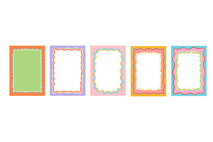 Color groovy scallop Y2K frames, an Object Illustration by Vector Tradition