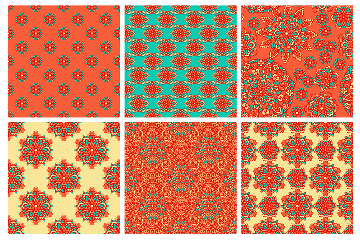 Oriental Patterns - Color Palette 1, a Pattern Graphic by Baksiabat (Photo 4 of 4)