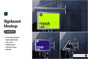 Signboard Mockup, an Advertising Mockup by SLAB! Design