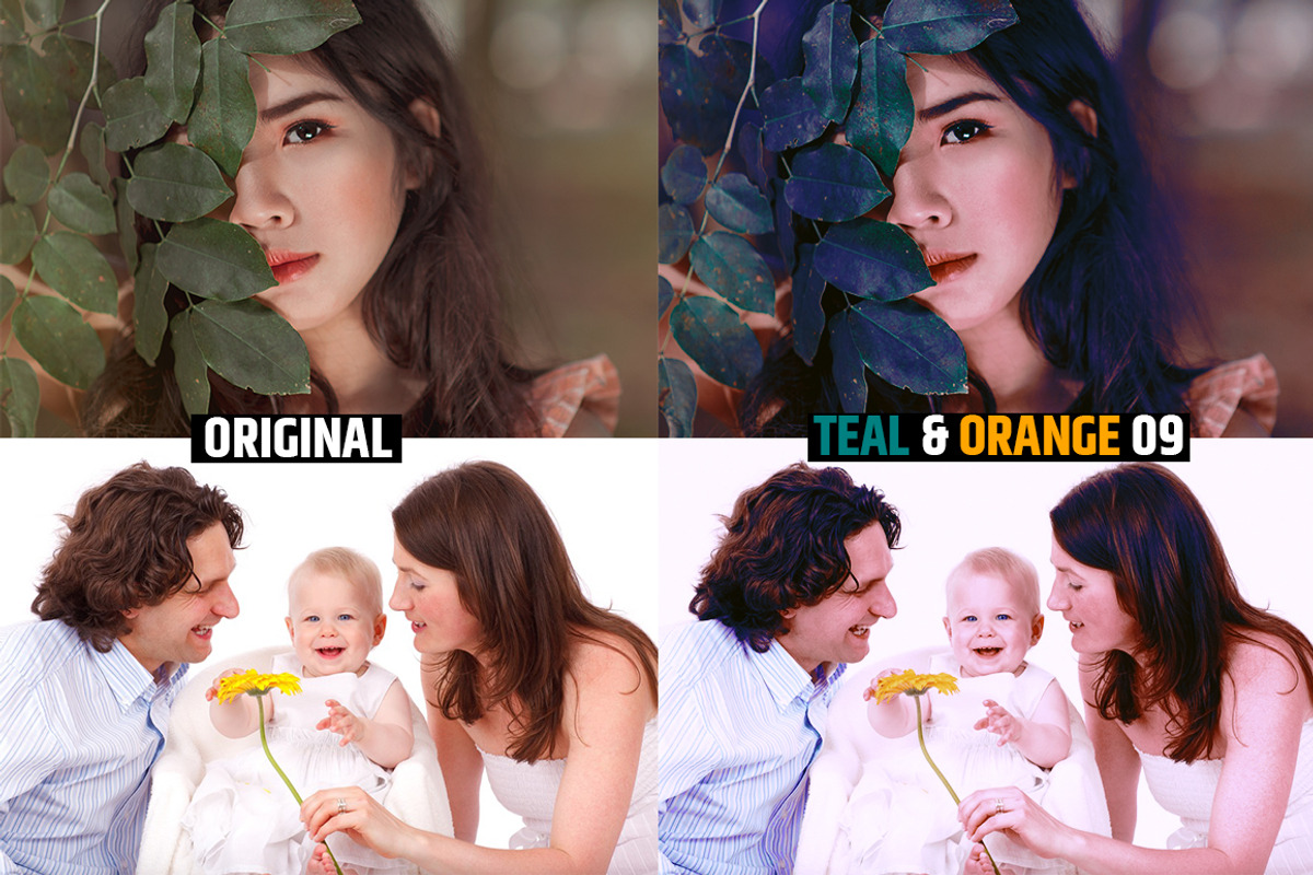 Orange & Teal 30 Cinematic FILM LUTS, a Plug-in Add-On by WeLovePresets (Photo 11 of 61)