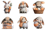Watercolor Cute Purple Bunny Clipart, an Illustration by Sublimation Artist (Thumbnail 3 of 7)