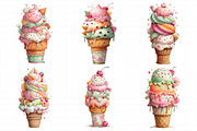 Whimsical Summer Ice-Cream Clipart, an Illustration by Daily.Designs (Thumbnail 5 of 6)