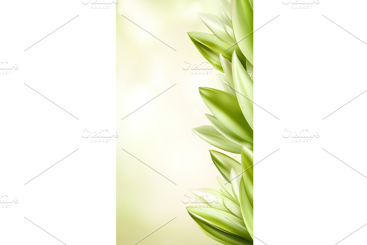Elegant green leaves on soft, an Object Illustration by Lermont51