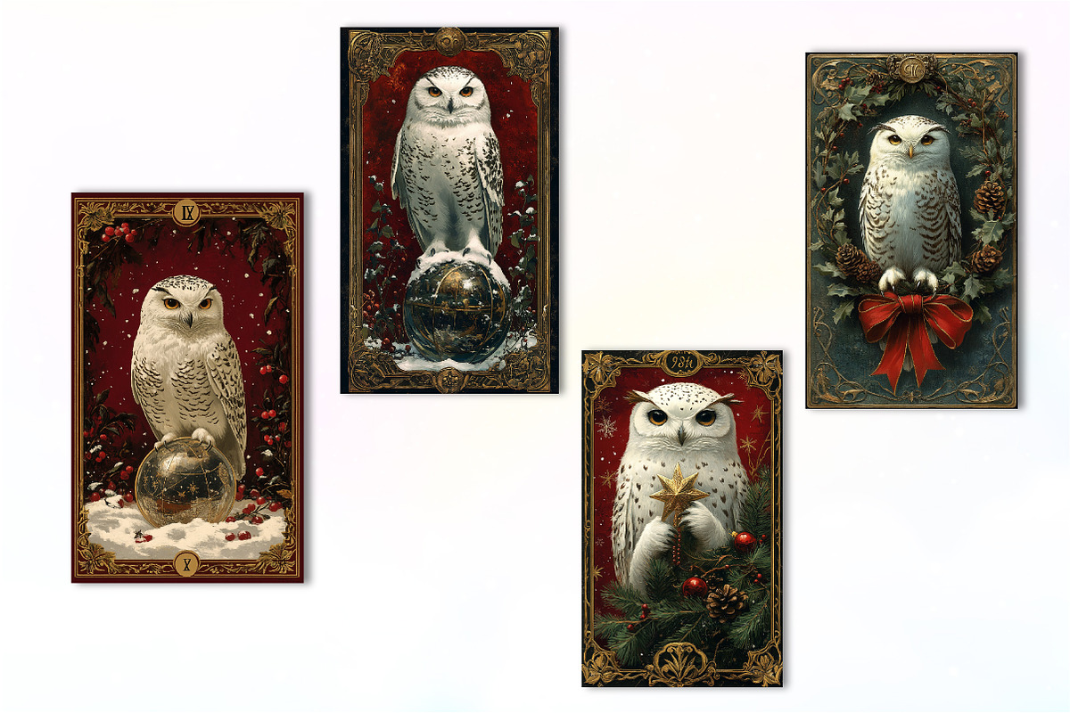 Christmas Owl Card PNG Sublimation, an Illustration by Dream Creation (Photo 5 of 5)