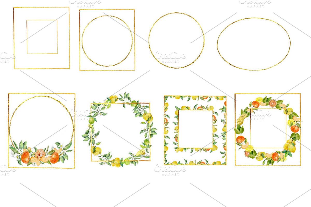 Citrus set, Watercolor clipart., an Object Illustration by AkvarelRiver (Photo 3 of 10)