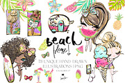 Summer Beach Girls Tropical Clipart, a Person Illustration by KaramfilaS (Thumbnail 1 of 8)