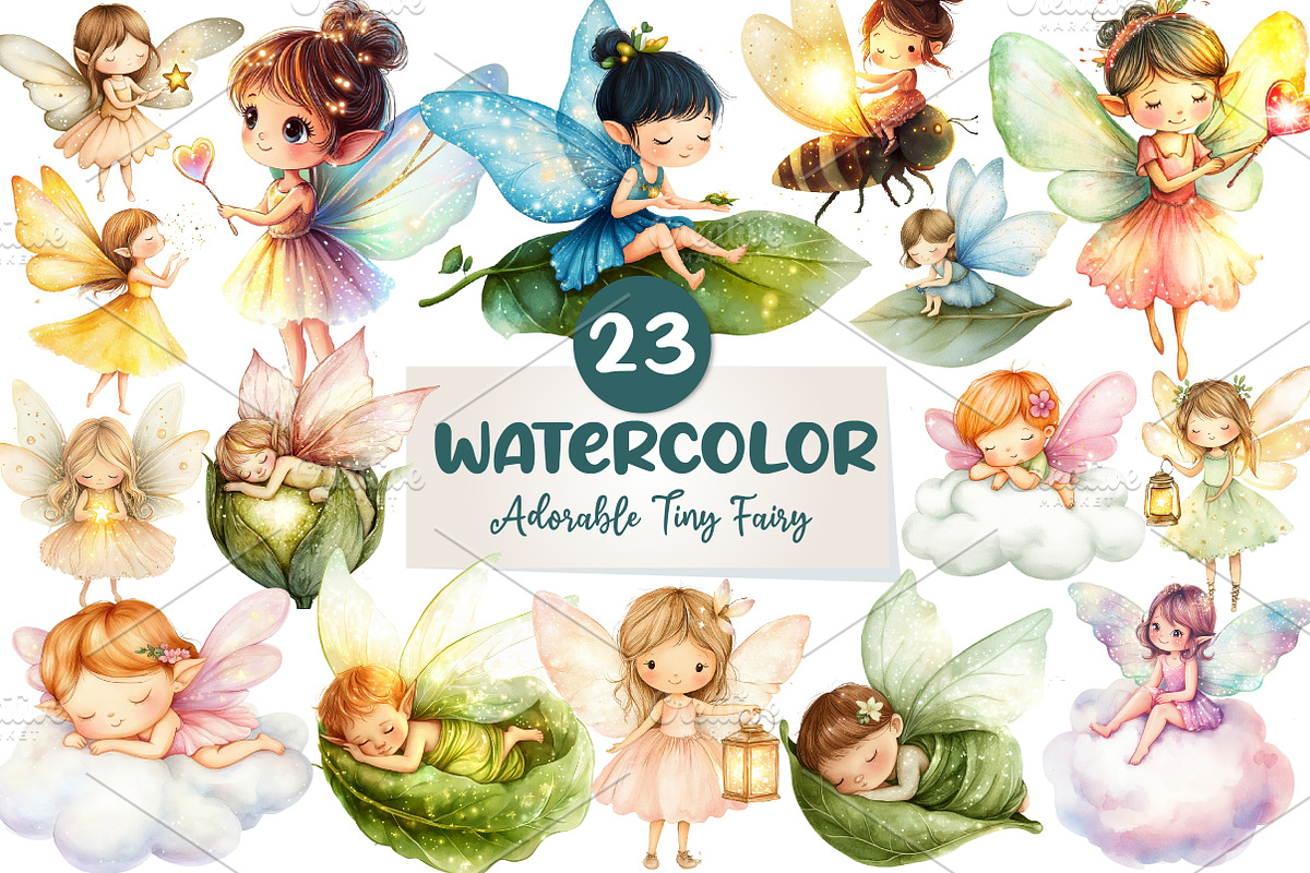 Adorable Tiny Fairy & Sparkles, an Illustration by CreationArt (Photo 1 of 5)