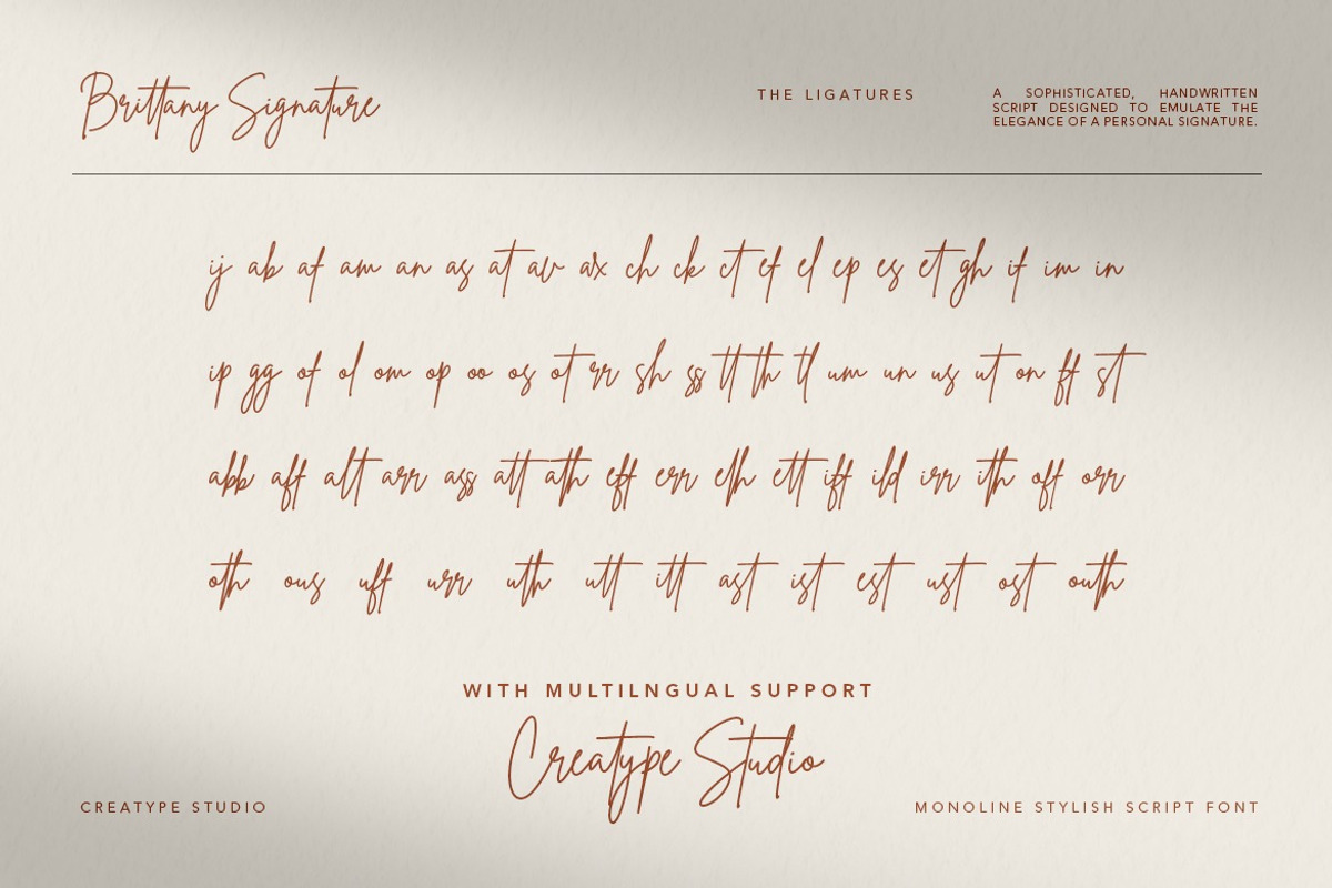 Brittany Signature Script, a Script Font by Creatype Studio (Photo 14 of 15)