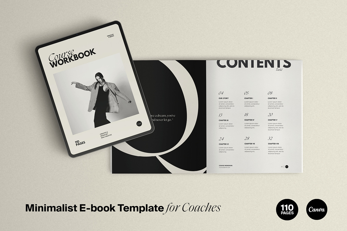 Minimal Ebook Template Canva, a Magazine Template by Row Creative (Photo 1 of 9)