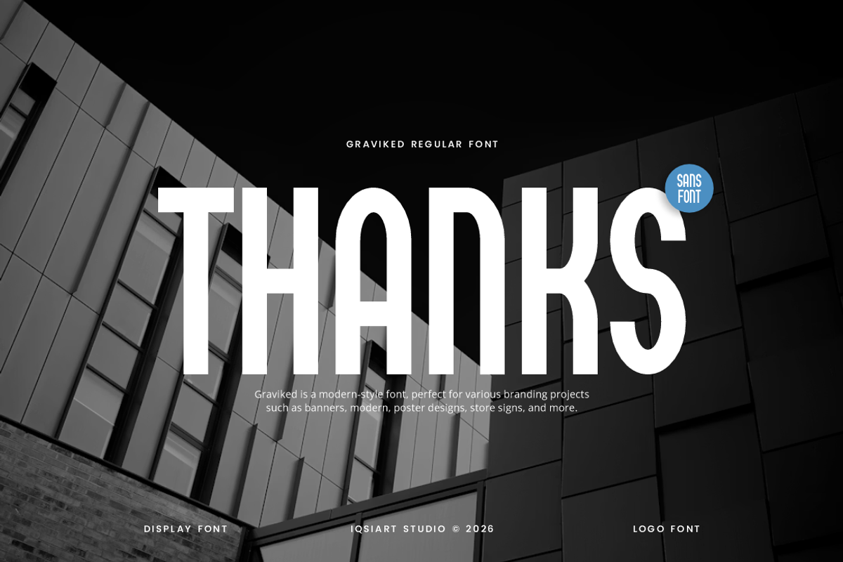 Graviked - Ligatures Font, a Sans Serif Font by Iqsiart Studio (Photo 8 of 8)