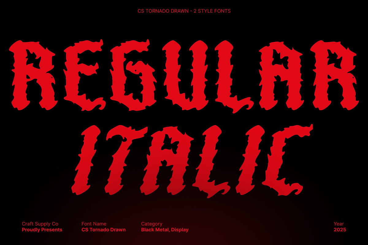 CS Tornado Drawn, a Blackletter Font by Craft Supply Co. (Photo 3 of 8)