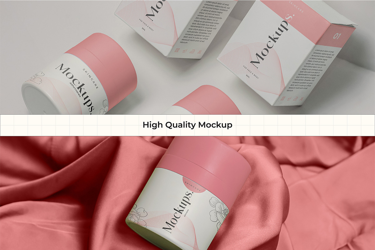 Cosmetic Jar & Box Packaging Mockup, a Packaging Mockup by Assyat (Photo 3 of 22)