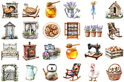 Cozy Cottage Clipart, a Seasonal Illustration by designcity5 (Thumbnail 2 of 5)
