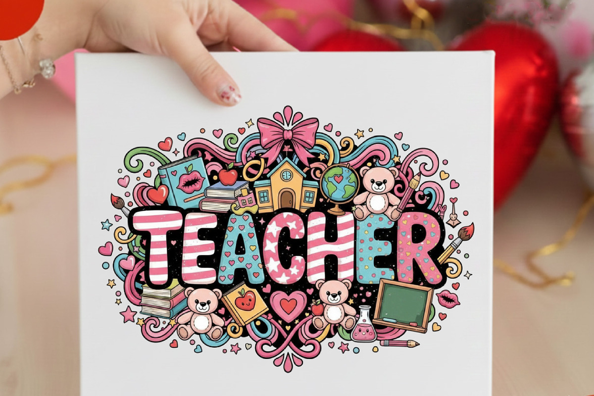 Preppy Teacher Valentine Png, Teache, an Illustration by Designking (Photo 1 of 6)