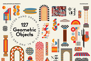 Retro Colour Block Vector Objects