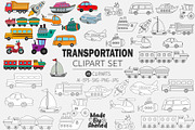 Transportation Clipart Doodles, a Transportation Illustration by Lamia Emad (Thumbnail 1 of 4)