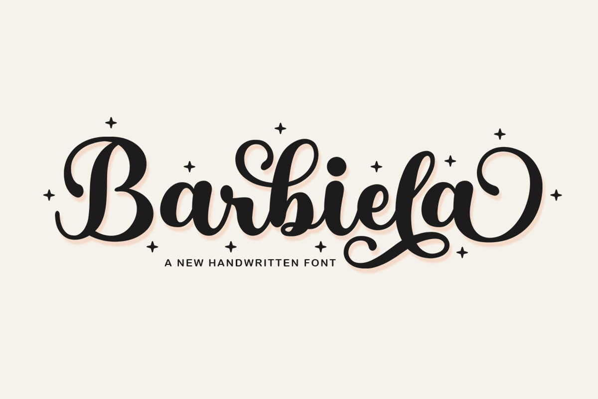 Barbiela Script, a Script Font by Bosstype Studio (Photo 1 of 7)
