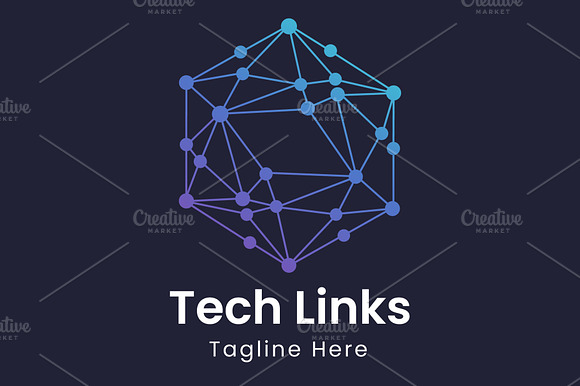 Tech Links Logo - Connected Geometric Network for Technology Brands