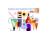 Cocktail Party Poster Vector Designs, a Decorative Illustration by danjazzia (Thumbnail 6 of 9)