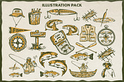 Fishing Outdoor Illustrations, an Object Illustration by Oldden Works (Thumbnail 2 of 11)